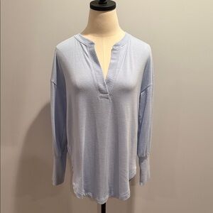 LOFT Soft Blue V-Neck Blouse